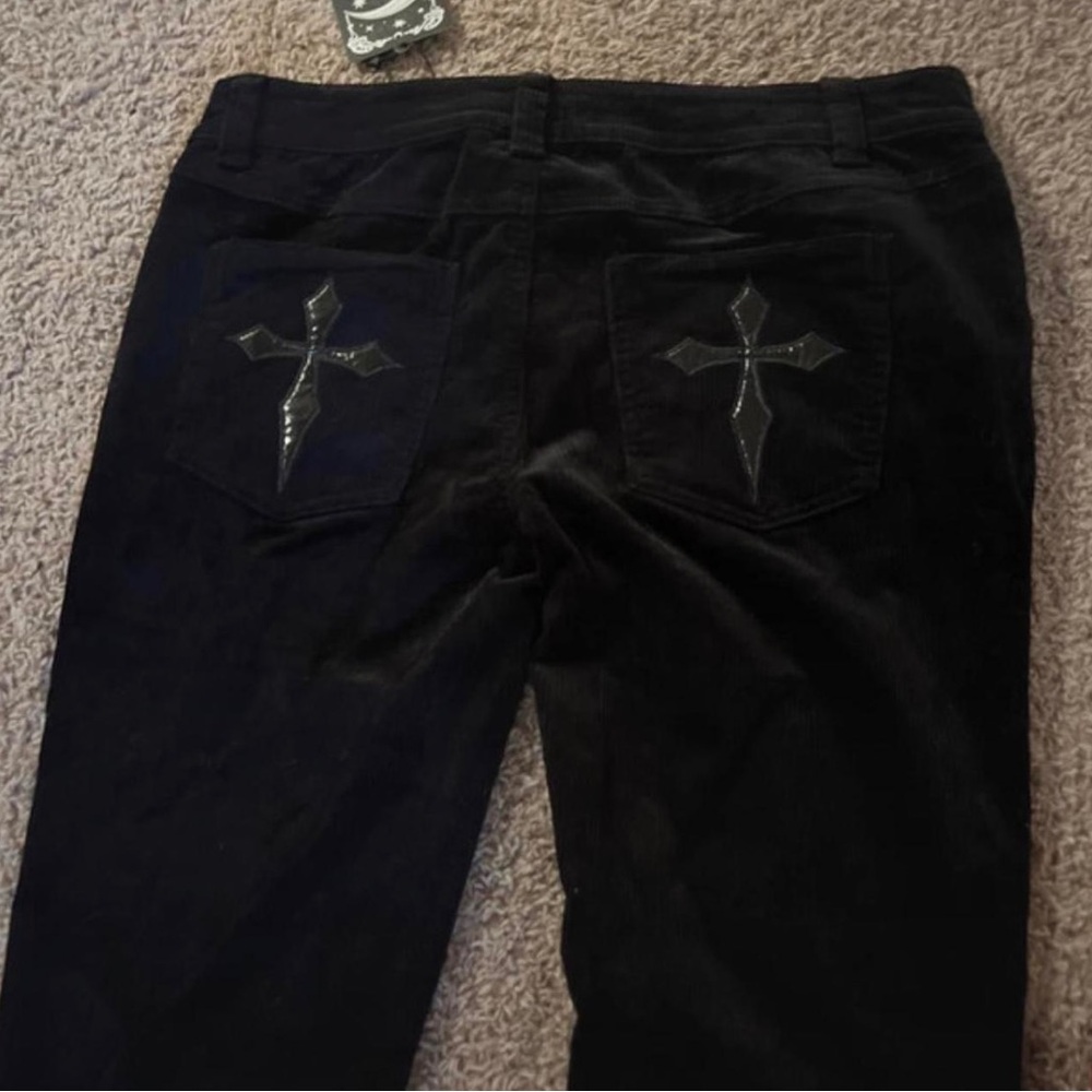 Unisex gothic corduroy low rise trousers